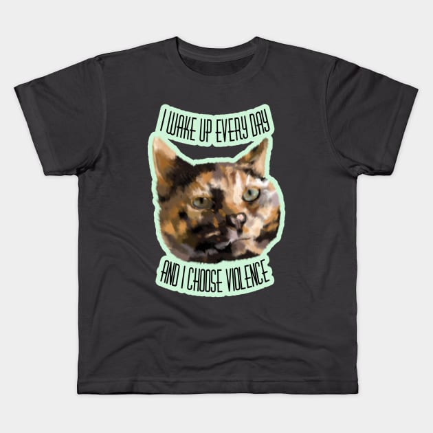 Torties Are Always Trouble Kids T-Shirt by nonbeenarydesigns